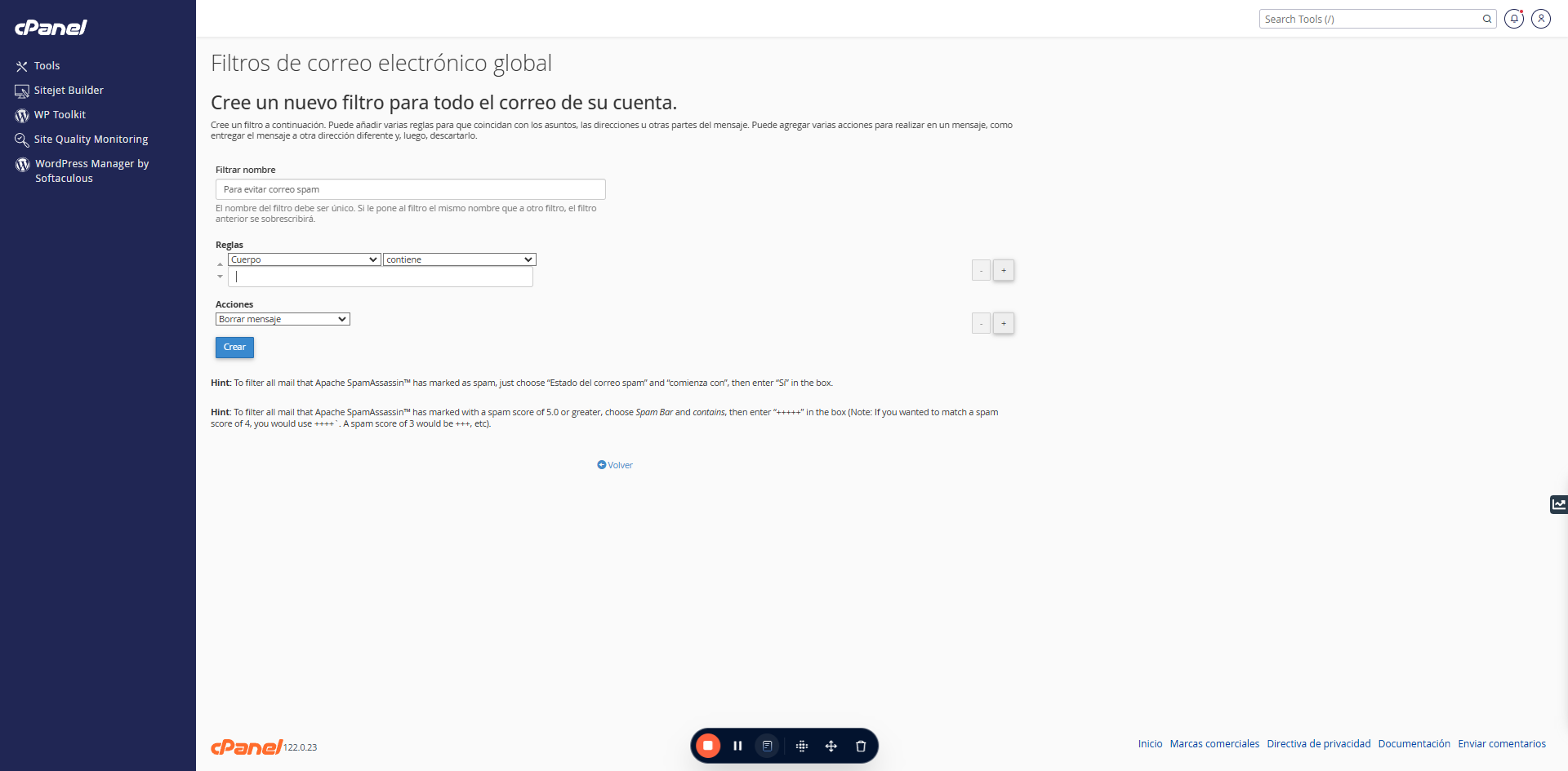 Hay varias opciones para agregar un filtro, la más común es usar "Contiene" así buscará la palabra o frase de manera más amplia.
