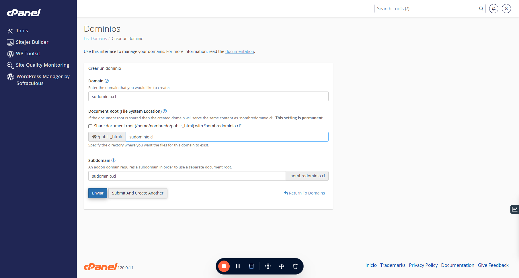 Por último, hay que hacer click en "Enviar"