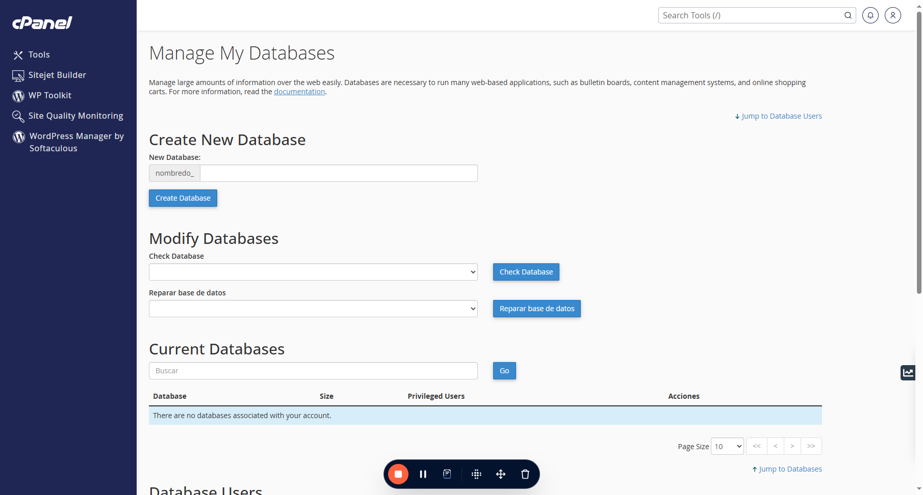 En este cuadro de texto escribe el nombre que llevará tu base de datos. 