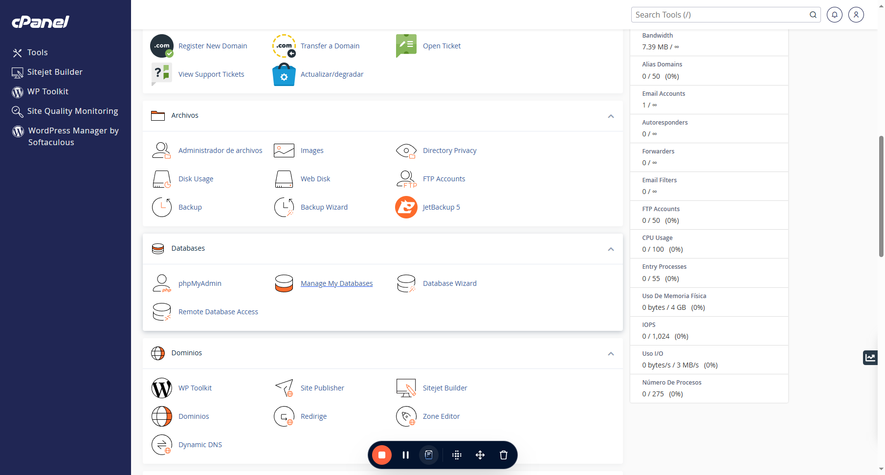 Ingresa a cPanel