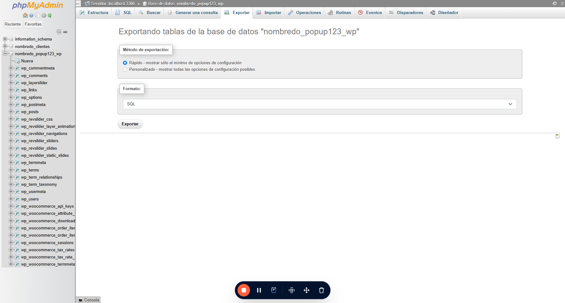 Sin modificar ningún parámetro, haz click en Exportar y se descargará un archivo a tu PC automáticamente.